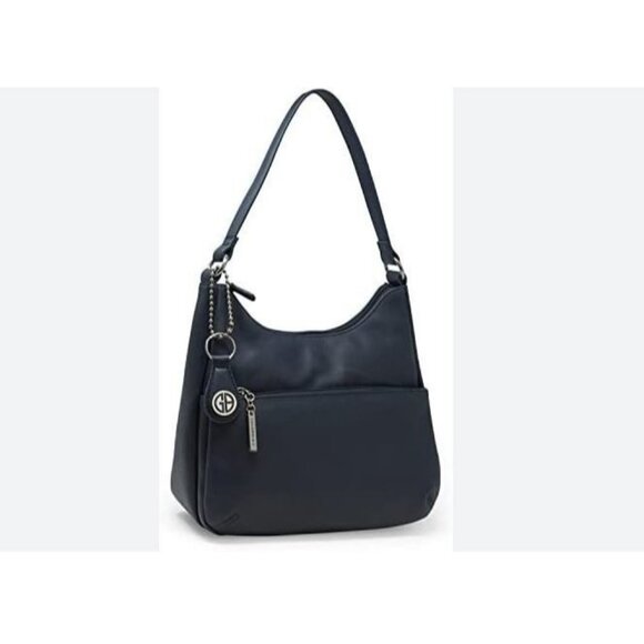 GIANI BERNINI Nappa Classic leather women's hobo shoulder bag - Navy Blue - Picture 2 of 10